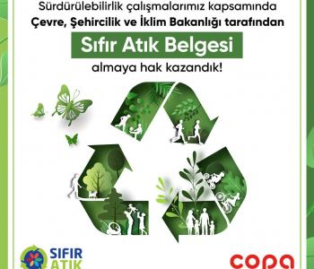 COPA ‘SIFIR ATIK BELGESİ’ ALMAYA HAK KAZANDI