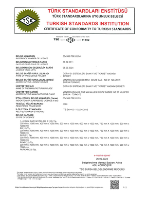TSE 442 Uygunluk Sertifikası