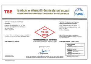 ISO 45001 ISG Yönetim Sistemi Sertifikası